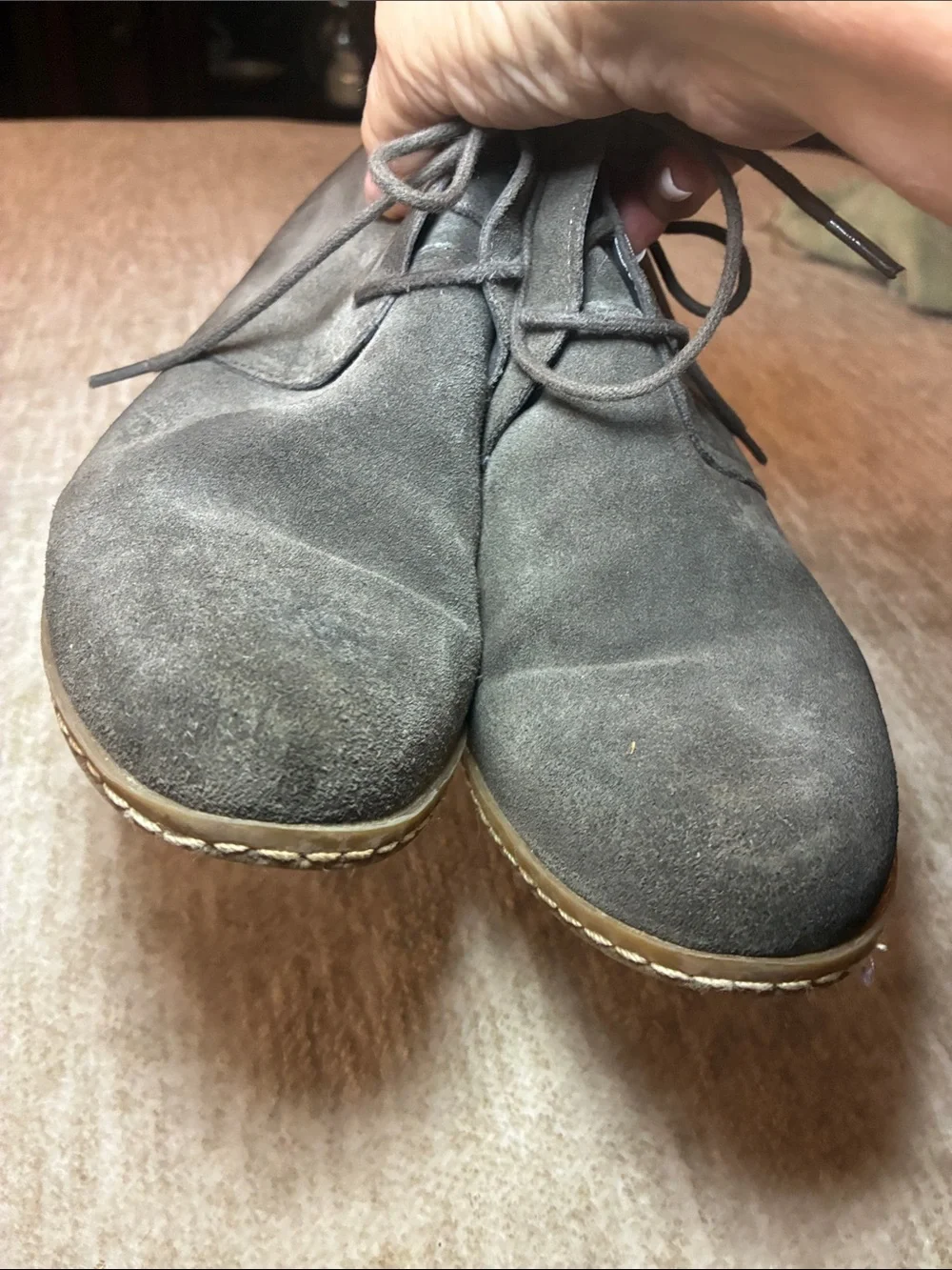 Franco Sarto Men's Gray Suede Chukka Boots